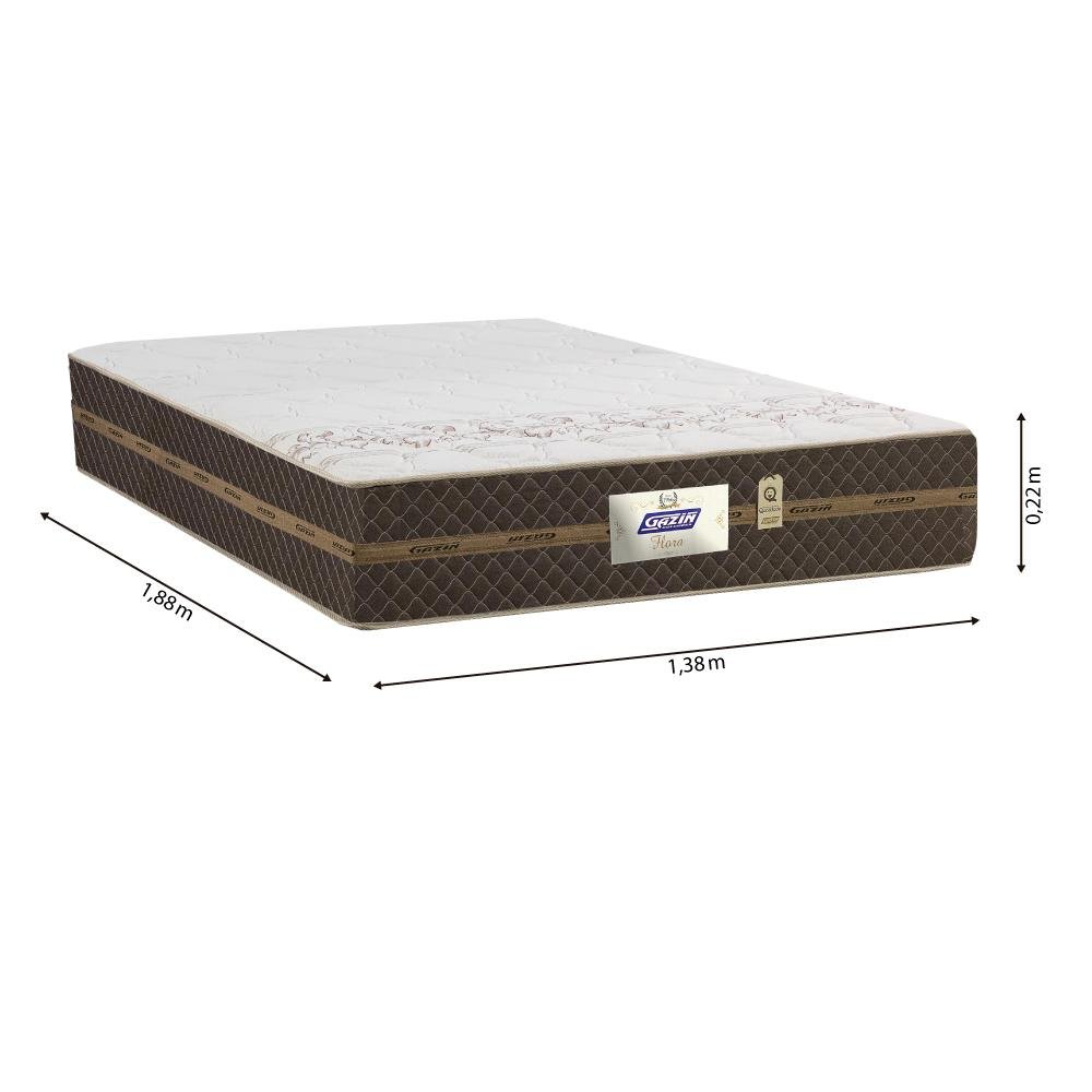 Cama Box Casal Baú Colchão Gazin Molas Flora Marrom / Branco - 2