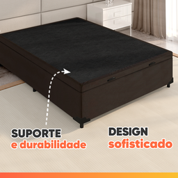 Cama Box Casal Baú Colchão Gazin Molas Flora Marrom / Branco - 9