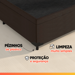 Cama Box Casal Baú Colchão Gazin Molas Flora Marrom / Branco - 3 Cama Box Casal Baú Colchão Gazin Molas Flora Marrom / Branco - 3