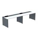 Ver imagem 1 de Mesa de Plataforma Simples para 2 Pessoas Corporativa 130x792/2P PSCPP130/792/2P Branco/Grafito