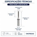 Ver imagem 2 de Fresa Shark 3 Cortes Retos Haste 12,7mm