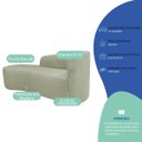 Ver imagem 4 de Kit Divã Recamier Orgânico França 200cm Lado Esquerdo e 2 Poltronas Amore Bouclé