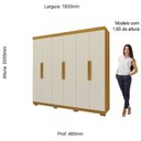 Ver imagem 5 de Guarda-Roupa Casal 6 Portas com Pés Império Marrom/Marrome/Off White