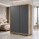 Ver imagem 5 de Guarda-Roupa MDF Solteiro Doha Intense 1,6 m 2 Portas de Correr Moderno Espaçoso Quarto Elegante: na