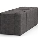 Ver imagem 6 de Puff Decorativo Living Sala de Estar 195 cm Roma W01 Linho Cinza Escuro - Lyam Lyam Decor