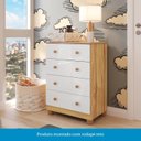 Ver imagem 6 de Quarto de Bebê Cômoda 4 Gavetas e Berço Mimo MDF Espresso Móveis Branco Brilho/Amêndoa