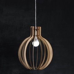 Luminária Pendente Rústica Globo em Madeira by Compras - 2