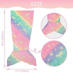 Manta Infantil Cauda de Sereia Cobertor Saco Dormir Menina - 9