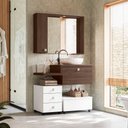 Ver imagem 2 de Conjunto Armário para Banheiro Vicenza Nogal Ébano