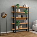 Ver imagem 2 de Estante Para Escritório 5 Prateleiras Prime Industrial 175x135cm D03 Freijó Preto Fosco - Lyam