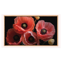 Ver imagem 2 de Quadro Decorativo N°176 140x80cm - Panorâmico - Flores Papoulas Coral - Madeira Clara - Rollflex