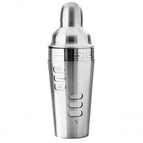 Coqueteleira com Receita em Inox Prata 600 Ml - Mimo Style - Ac12518