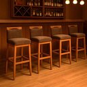 Ver imagem 2 de Kit 4 Banquetas Alta Cozinha Gourmet Conforto Suede
