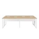 Ver imagem 3 de Plataforma de Trabalho 4 Lugares Mac Br 240cm Pés Metal Macadâmia com Branco F5 Office