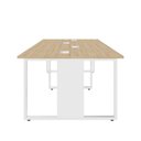 Ver imagem 2 de Plataforma de Trabalho 4 Lugares Mac Br 240cm Pés Metal Macadâmia com Branco F5 Office