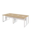 Ver imagem 5 de Plataforma de Trabalho 4 Lugares Mac Br 240cm Pés Metal Macadâmia com Branco F5 Office