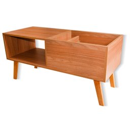 Rack MDF Amadeirado para coleções de Discos e Toca Discos - 4