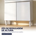 Ver imagem 4 de Balcão Armário de Cozinha Pia Lavanderia com Tampo 2 Portas Sara Branco 80 cm - D’Rossi