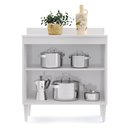 Ver imagem 2 de Balcão Armário de Cozinha Pia Lavanderia com Tampo 2 Portas Sara Branco 80 Cm - D’Rossi