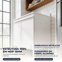 Ver imagem 3 de Balcão Armário de Cozinha Pia Lavanderia com Tampo 2 Portas Sara Branco 80 cm - D’Rossi