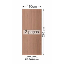 Painel Ripado Versátil: 02 unid. 270x110cm larg. Talatto Painéis Preto TX - 8