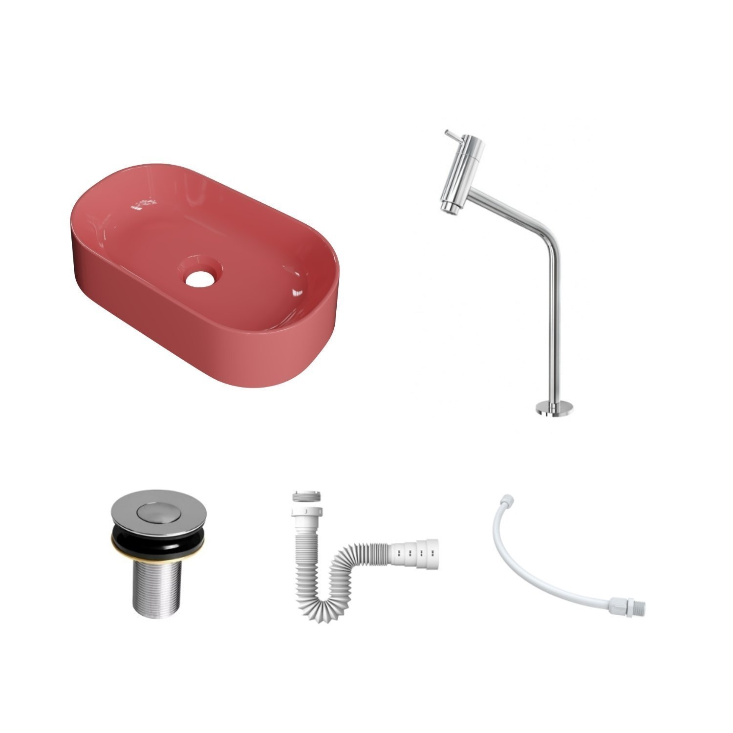 Kit Cuba Ov42 Laila com Torneira Link 1062 e Válvula Botão com Sifão e Flexível - 3