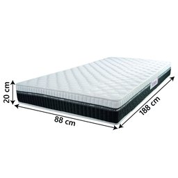 Colchão Solteiro Molas Ensacadas Florida 88x188x20cm Preto/branco Hellen - 2 Colchão Solteiro Molas Ensacadas Florida 88x188x20cm Preto/branco Hellen - 2
