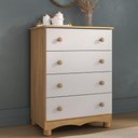 Ver imagem 1 de Cômoda Infantil 65cm com 4 Gavetas Dengo Multimóveis Mp4409 Madeirado/branco Madeirado/branco