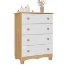 Ver imagem 2 de Cômoda Infantil 65cm com 4 Gavetas Dengo Multimóveis Mp4409 Madeirado/branco Madeirado/branco