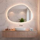 Ver imagem 1 de Espelho Orgânico de Parede com Led Frio Nuvem 55x75cm para Sala Quarto Banheiro