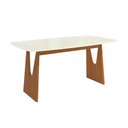 Ver imagem 1 de Mesa de Jantar Kappesberg em Madeira Maciça com Tampo de Vidro Off White 170cm