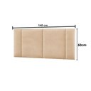 Ver imagem 2 de Cabeceira Cama Box Estofada Casal 1,40 Suede Bege com LED