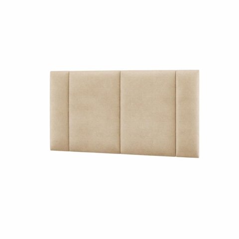 Cabeceira Cama Box Estofada Casal 1,40 Suede Bege com LED