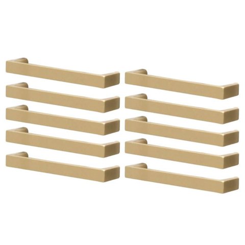 Conjunto 10 Puxadores Torralba Alça Dourado 10cm Oeiras 1688 Gavetas Portas Móveis