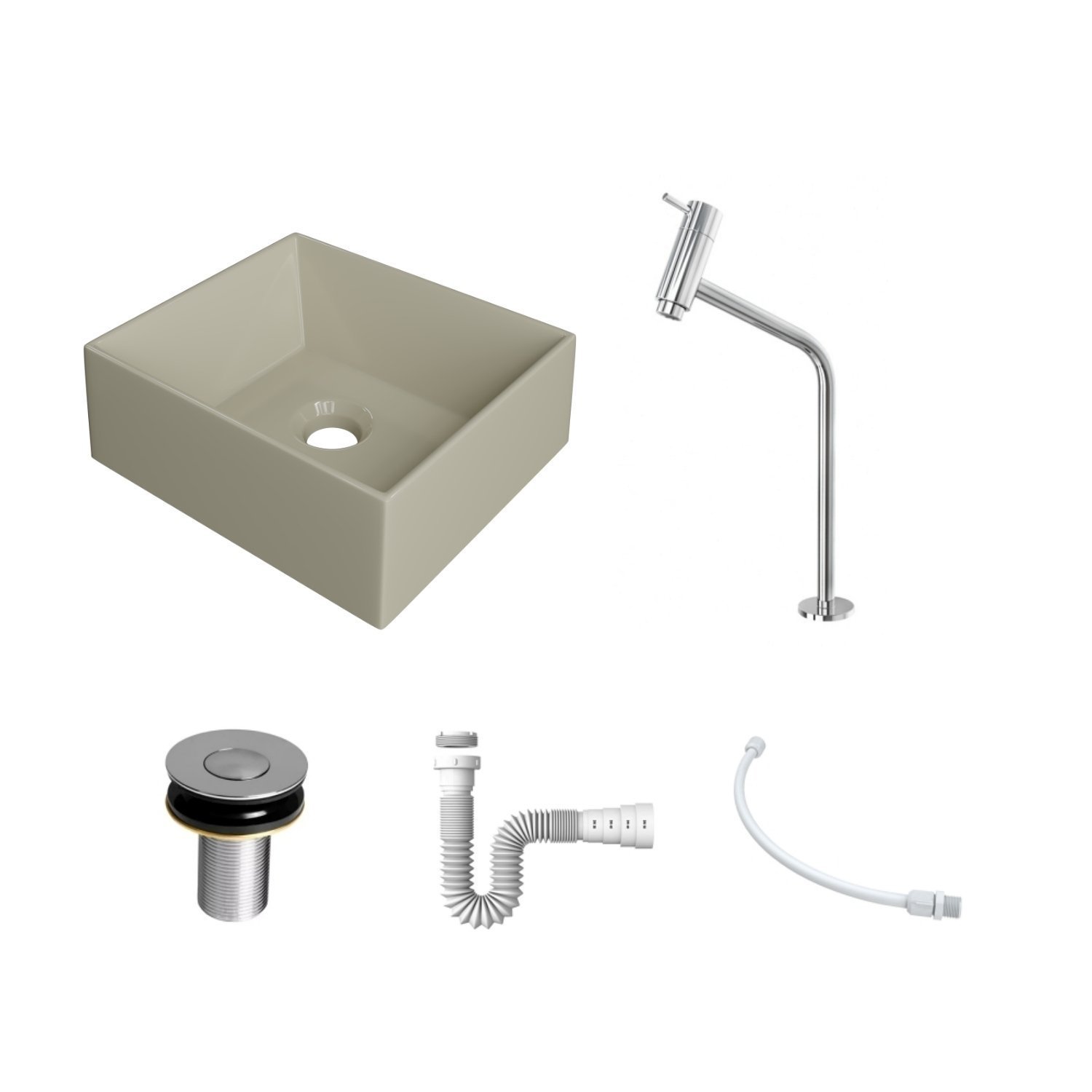 Kit Cuba Rt30 Riviera com Torneira Link 1062 e Válvula Botão com Sifão e Flexível - 3