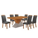 Ver imagem 2 de Mesa de Jantar Aster 180cm Tampo MDF Canto Copo Laminado e 6 Cadeiras Lorena