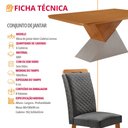 Ver imagem 7 de Mesa de Jantar Aster 180cm Tampo MDF Canto Copo Laminado e 6 Cadeiras Lorena