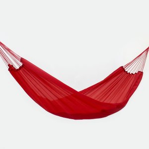 Rede de Dormir Descanso Nylon Garimpeira Camping Vermelha