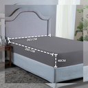 Ver imagem 3 de Lençol Cama Box King Size 400 Fios com Elástico Toque Extra Macio:cinza