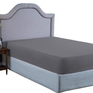 Lençol Cama Box King Size 400 Fios com Elástico Toque Extra Macio:cinza