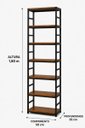 Ver imagem 4 de Estante Multiuso Organizador Livreiro Estilo Industrial 180x50 Preto Imbuia
