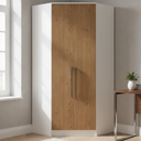 Ver imagem 1 de Guarda-Roupa Canto Closet com 2 Portas e 2 Gavetas MDF Requinte+ Branco/Macadâmia