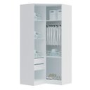 Ver imagem 4 de Guarda-Roupa Canto Closet com 2 Portas e 2 Gavetas MDF Requinte+ Branco/Macadâmia