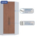 Ver imagem 5 de Guarda-Roupa Canto Closet com 2 Portas e 2 Gavetas MDF Requinte+ Branco/Macadâmia