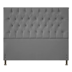 Cabeceira Estofada Cama Box Casal King Size Diamond 193cm com Frame Suede Cinza - Abmaza - 5