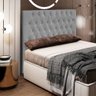 Cabeceira Estofada Cama Box Casal King Size Diamond 193cm com Frame Suede Cinza - Abmaza - 2