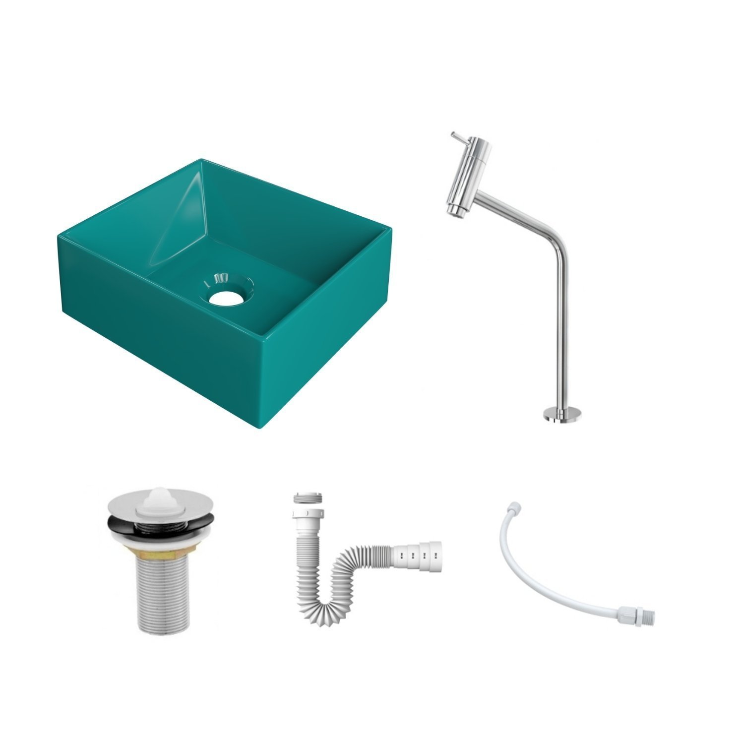 Kit Cuba Rt30 Riviera com Torneira Link 1062 e Válvula Metal com Sifão e Flexível - 3