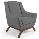 Ver imagem 5 de 2 Poltronas Base Manu Madeira C-416 Linho Cinza Escuro Domi