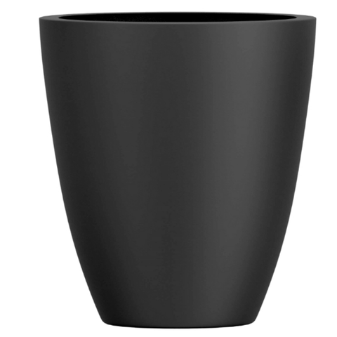 Vaso de Fibra de Vidro Roma P 50cm Decorativo Preto Fosco