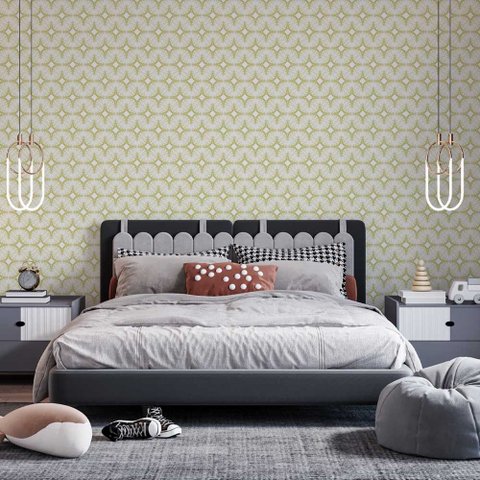 Papel de Parede Arabesco Amarelo Gh Papel de Parede 3,5m